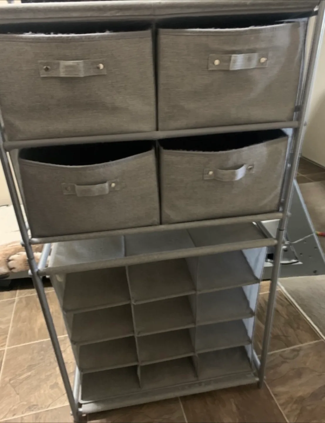 Grey Fabric Storage Shelf Unit thumbnail