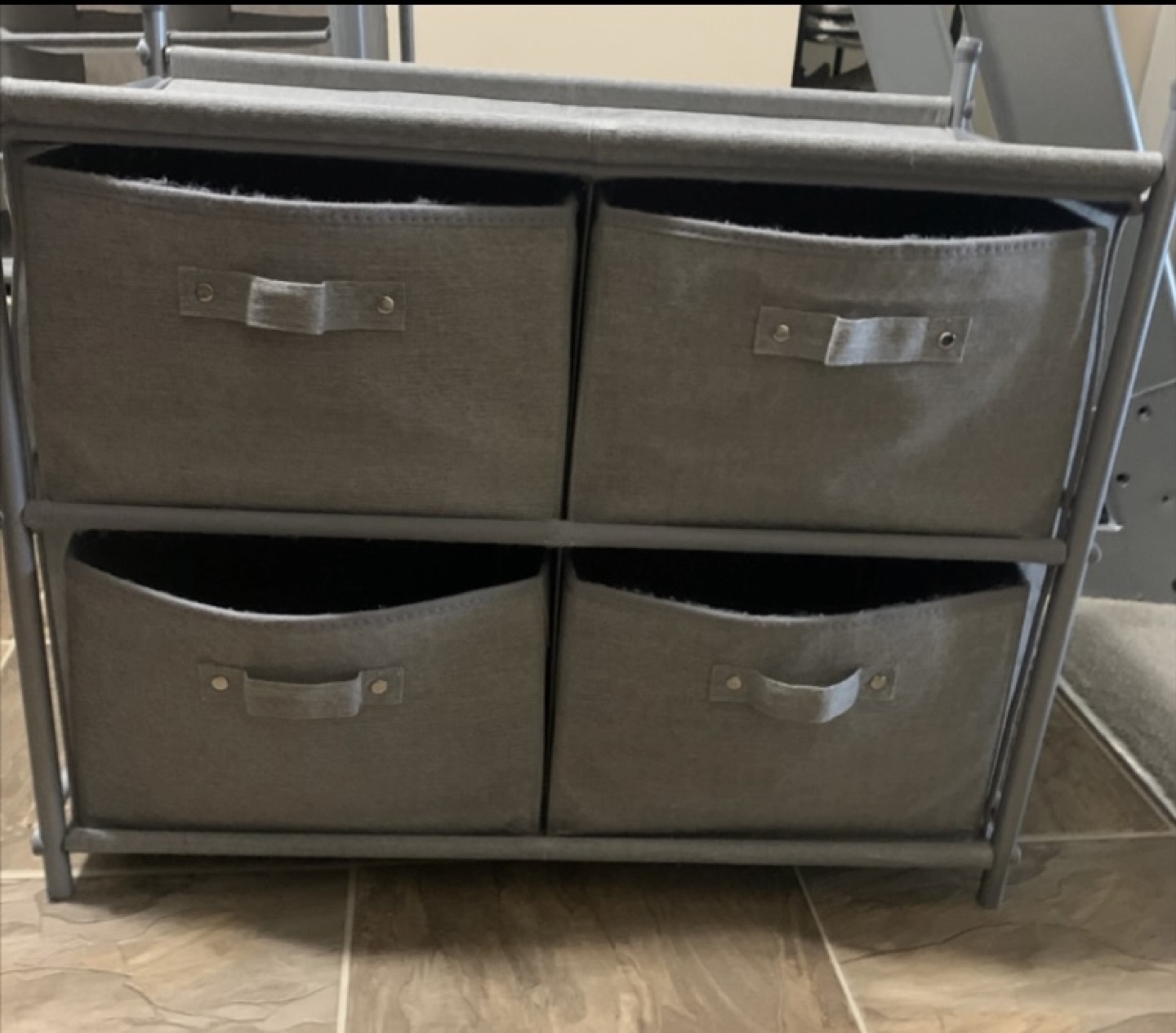 Grey Fabric Storage Shelf Unit - photo 2