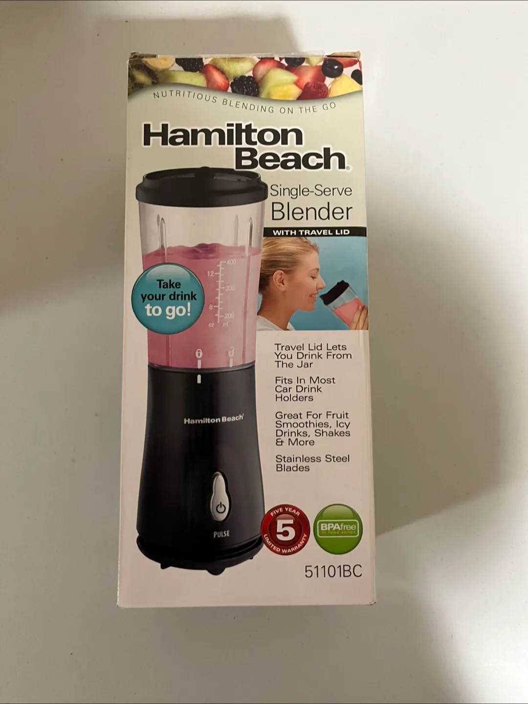 Hamilton Beach Single-Serve Blender w/ Travel Lid thumbnail