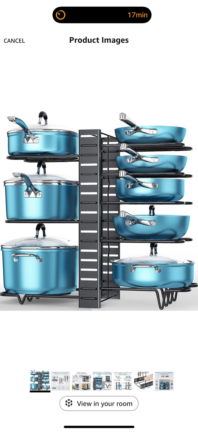 Adjustable Pot and Pan Organizer Rack