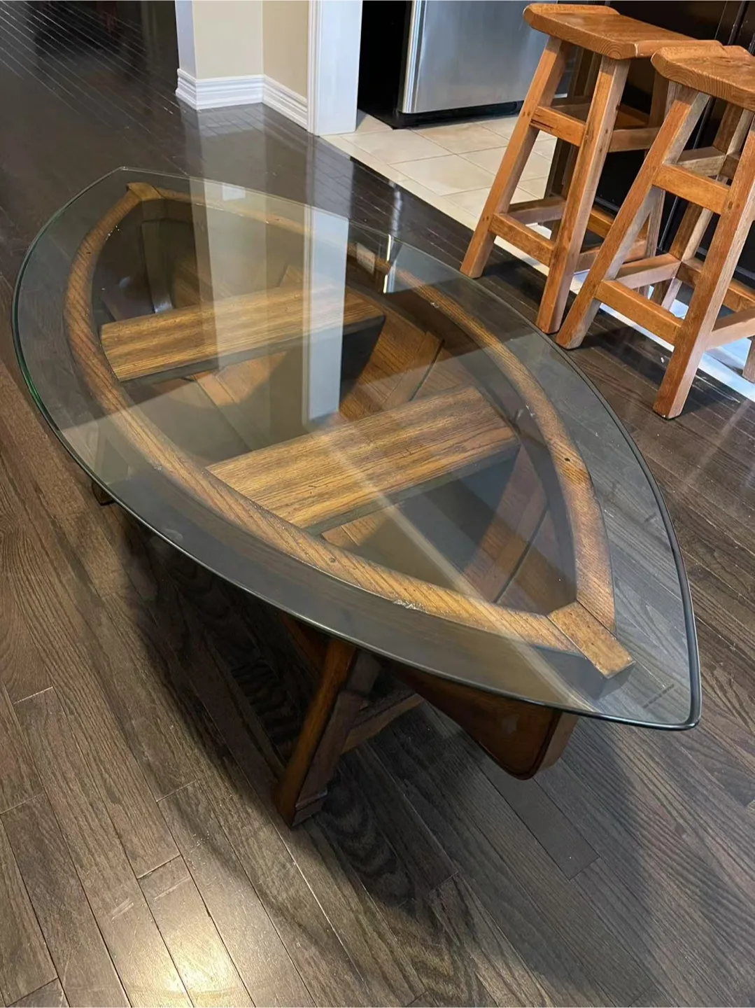 Unique Boat-Shaped Coffee Table thumbnail