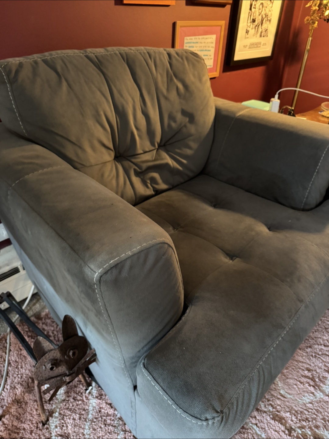 Free Grey Overstuffed Armchair - photo 3