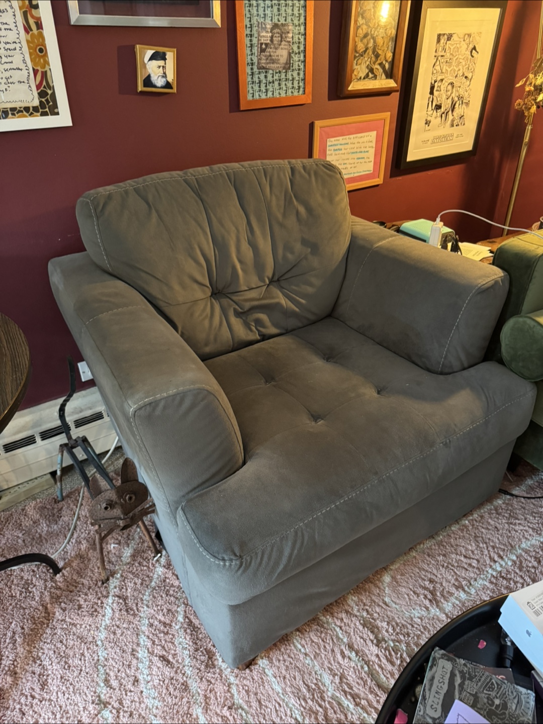 Free Grey Overstuffed Armchair