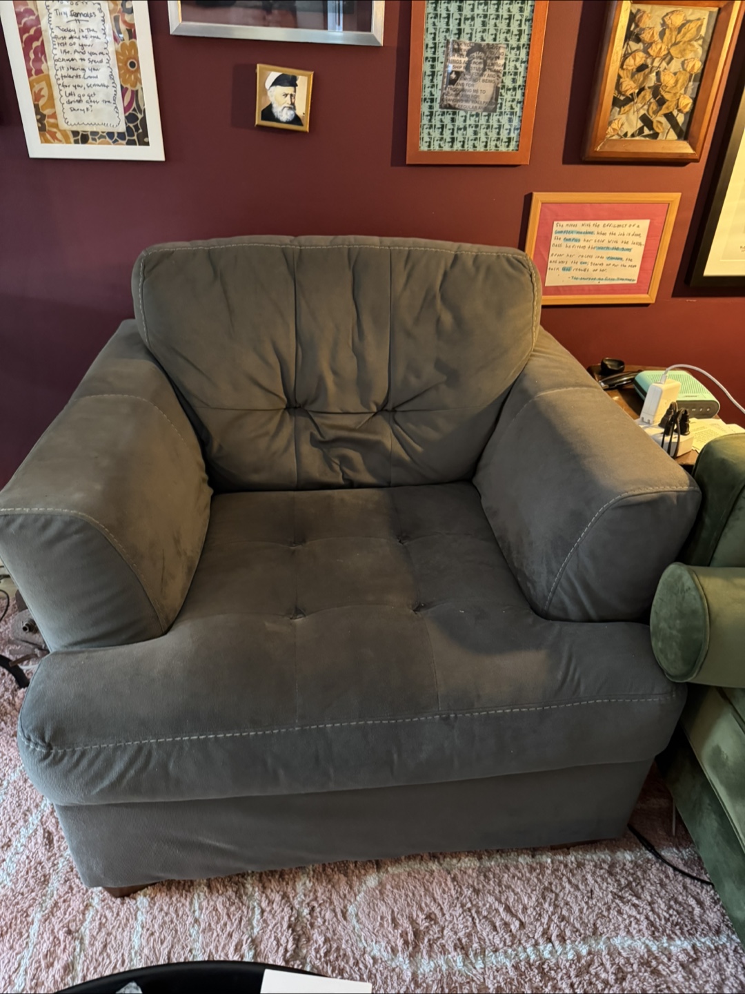 Free Grey Overstuffed Armchair - photo 2
