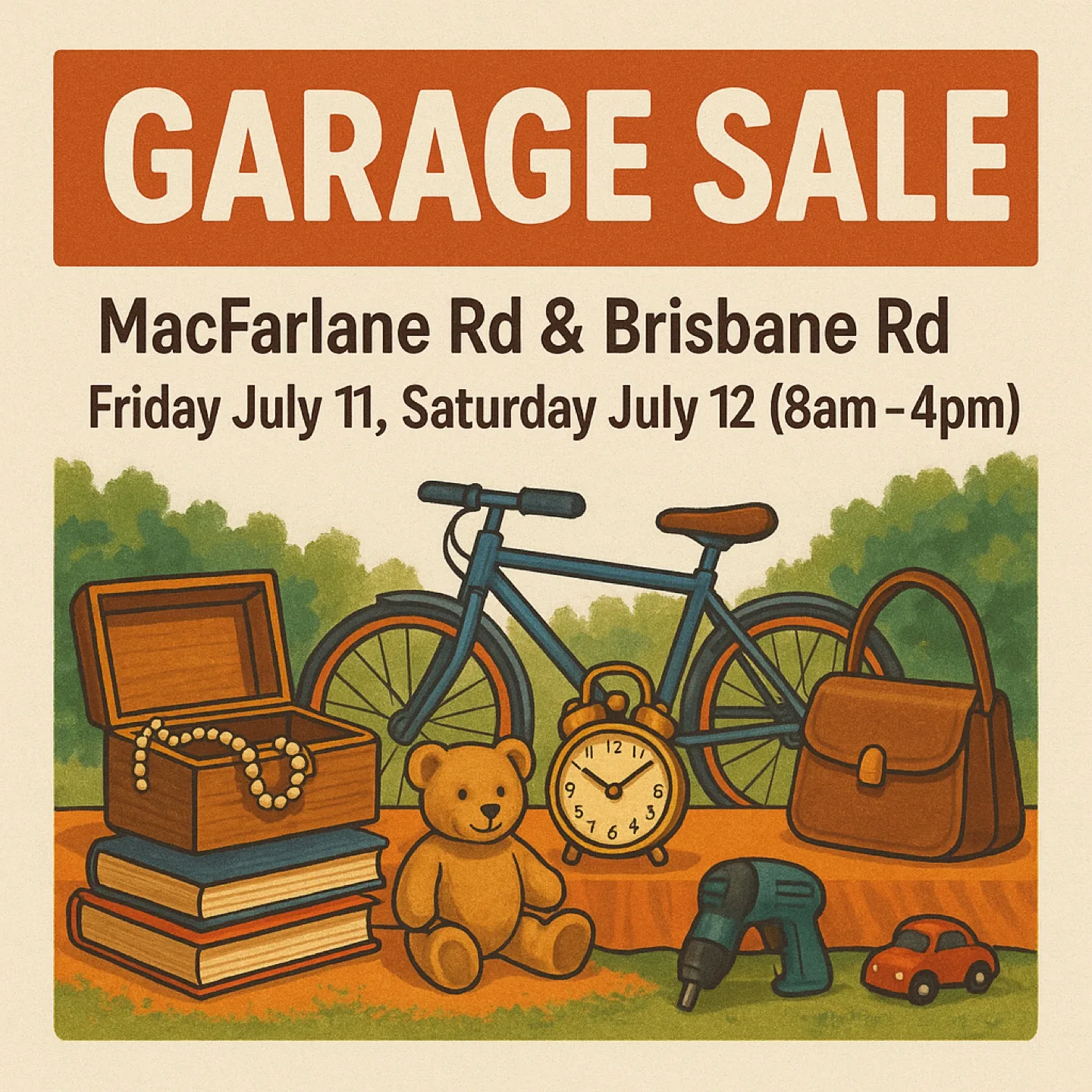 Garage Sale - MacFarlane & Brisbane Rd thumbnail