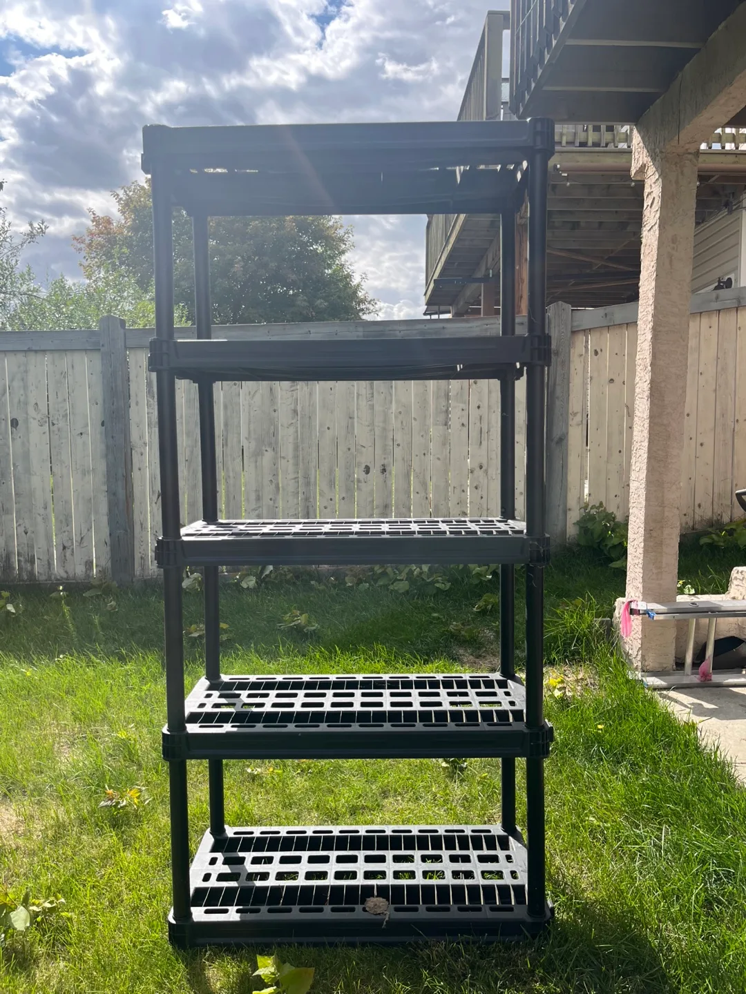 5-Tier Black Plastic Shelving Unit thumbnail
