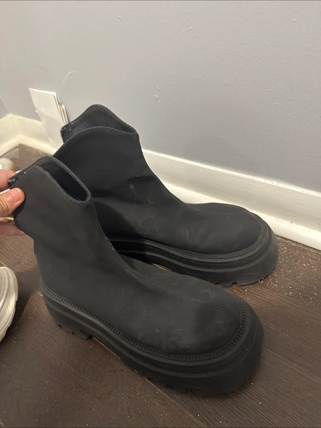 Zara Black Ankle Boots - 37.5 thumbnail