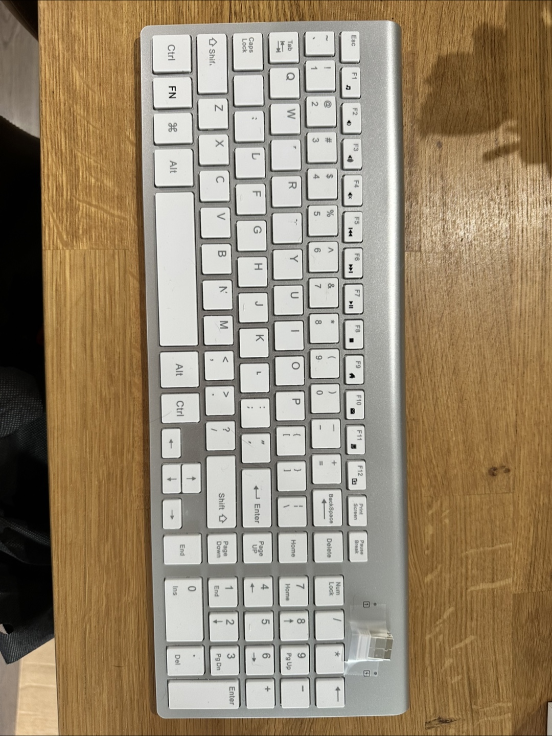 Silver and White Wireless Keyboard