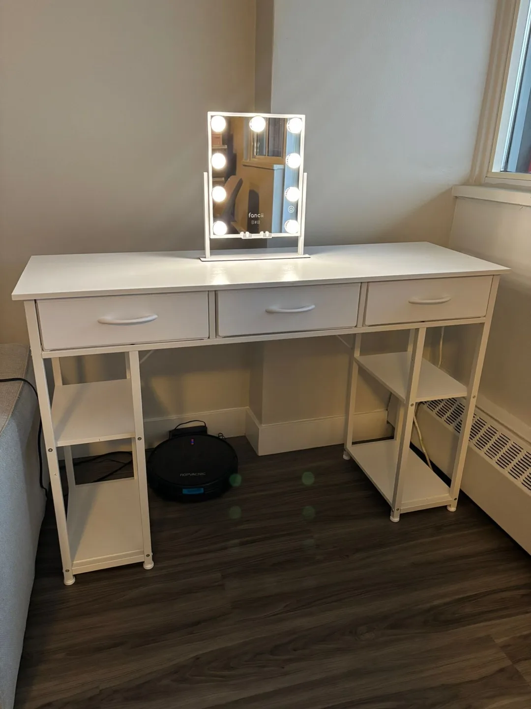 Brand new White Vanity Desk with Drawers & Shelves image indicator(3)