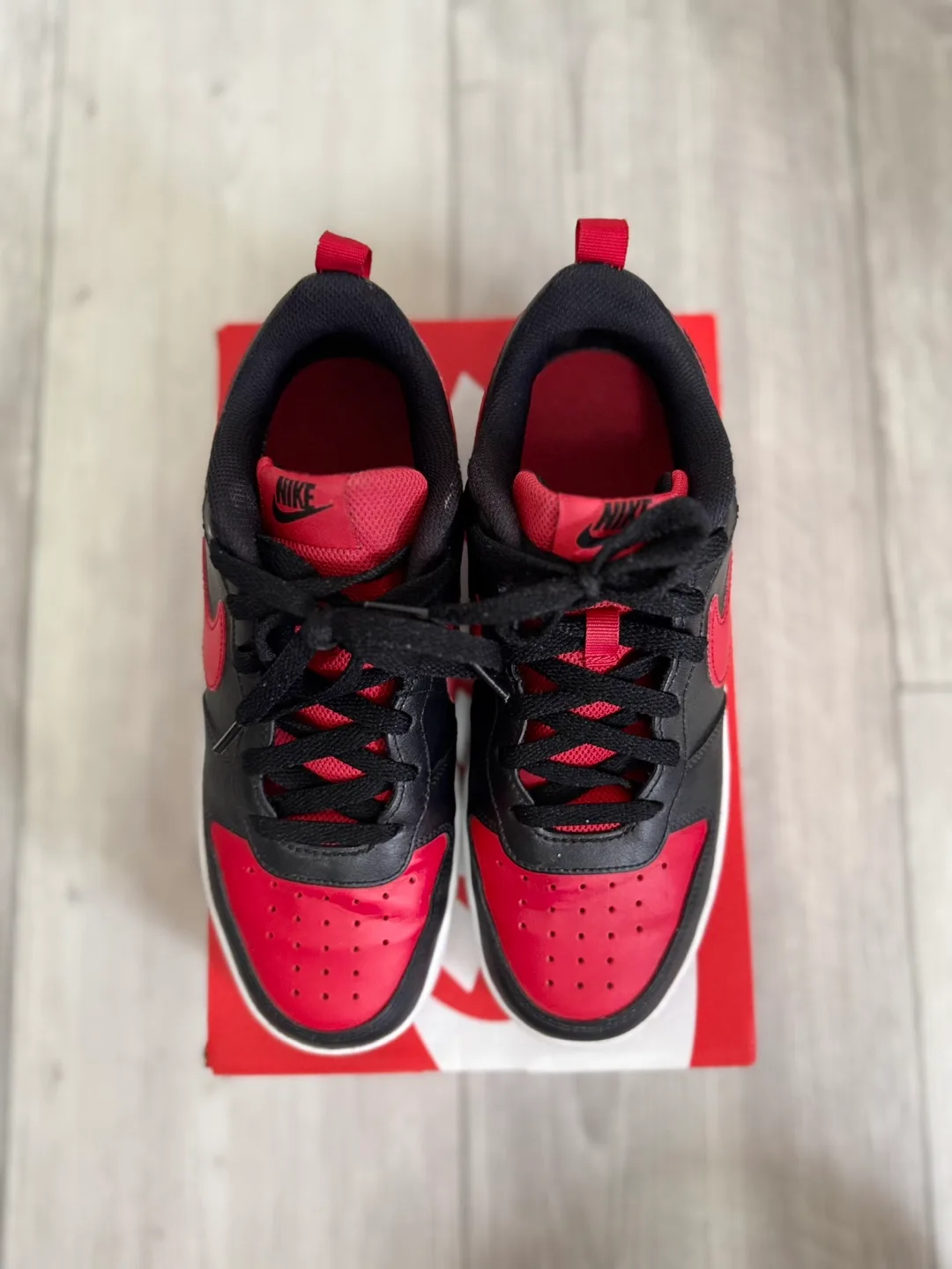 Nike Court Borough Low 2 Shoes - Black/Red/White - US 7 image indicator(3)