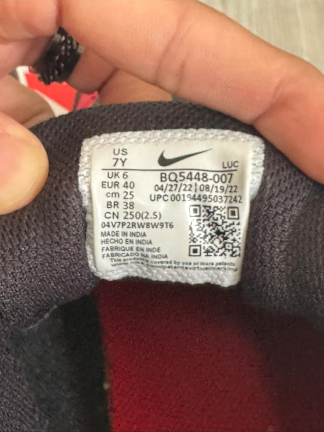 Nike Court Borough Low 2 Shoes - Black/Red/White - US 7 image indicator(8)