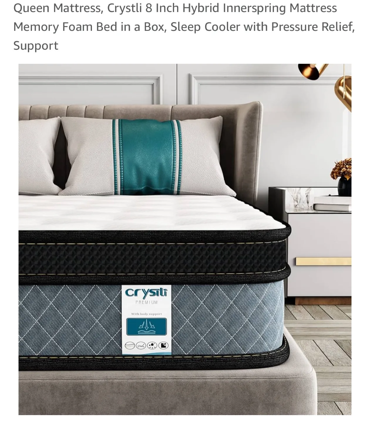 Crystli 8 Inch Queen Mattress - Like New! image indicator(2)