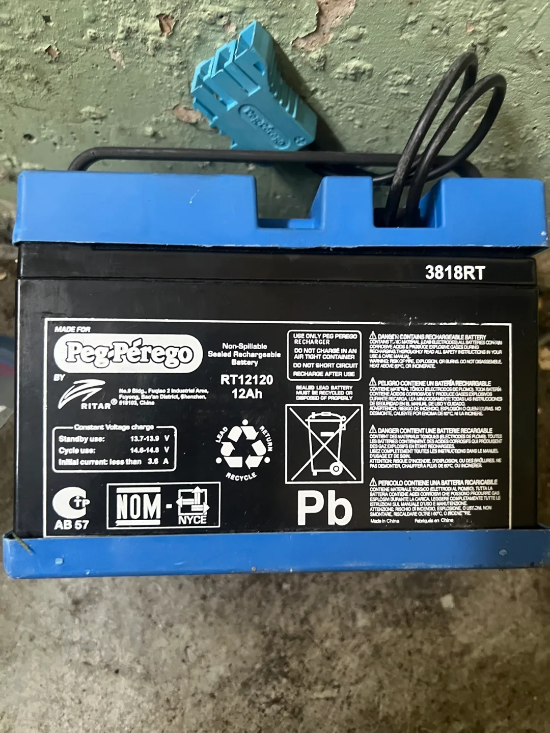 Battery  (3818RT)for Peg Perego Gaucho Jeep Ride-On Toy thumbnail