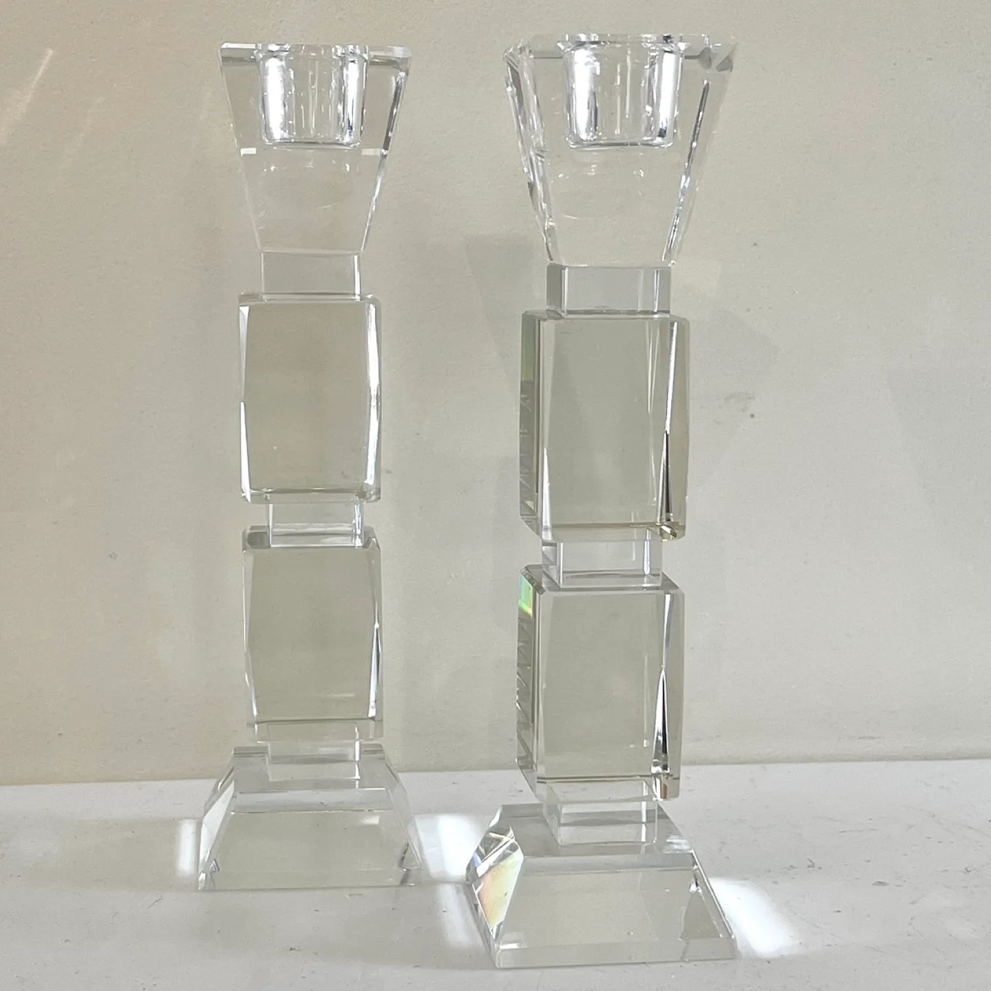 Pair of Geometric Crystal Candle Holders image indicator(5)