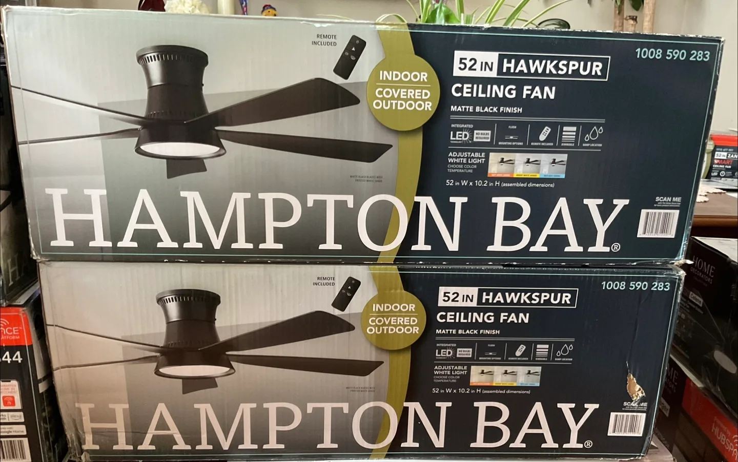 Hawkspur 52 in. Indoor/Outdoor Matte Black Ceiling Fan thumbnail