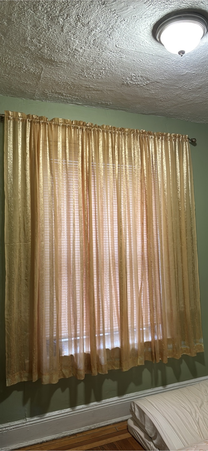 Gold Sheer Curtain Panel