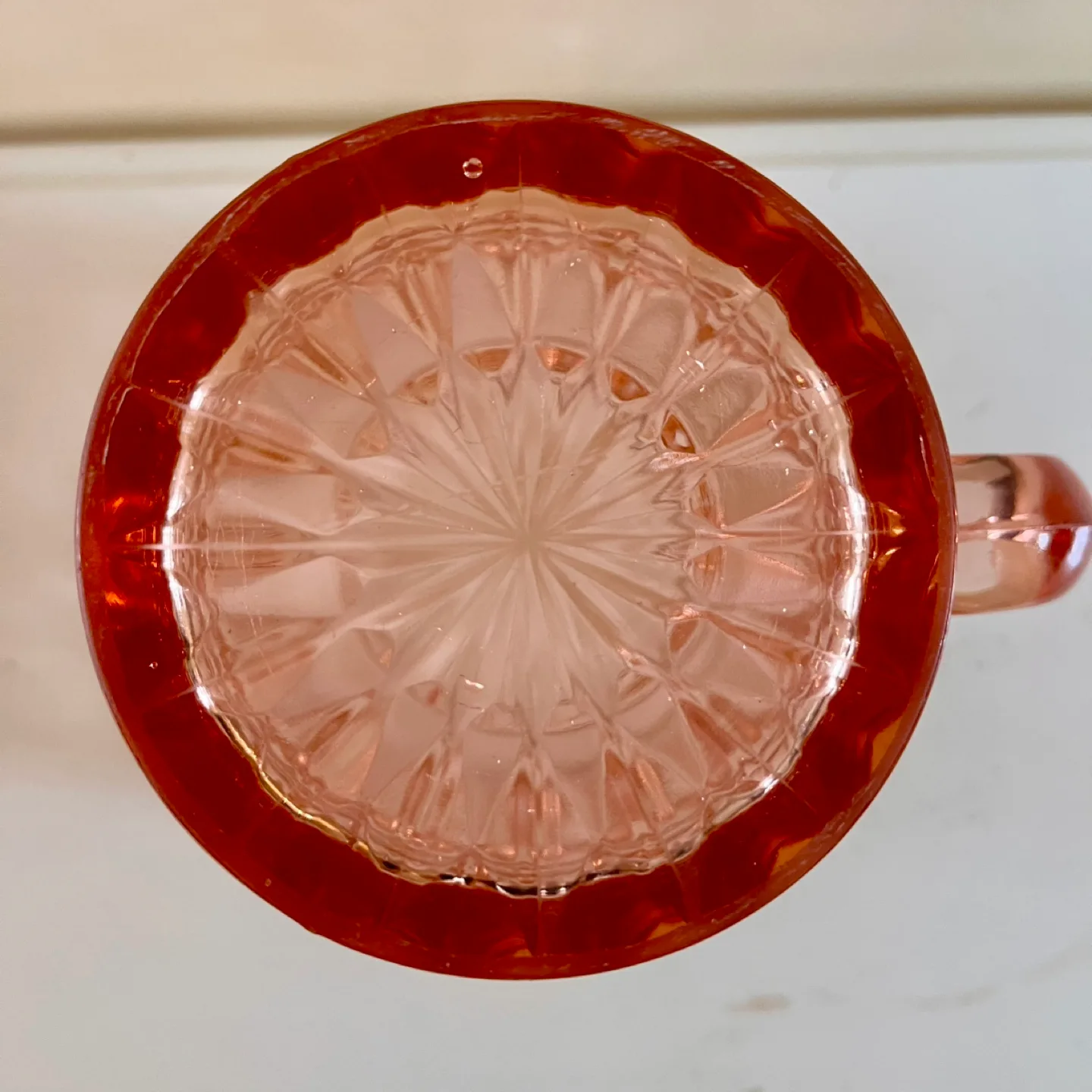 Art Deco Pink Depression Glass Pitcher image indicator(3)