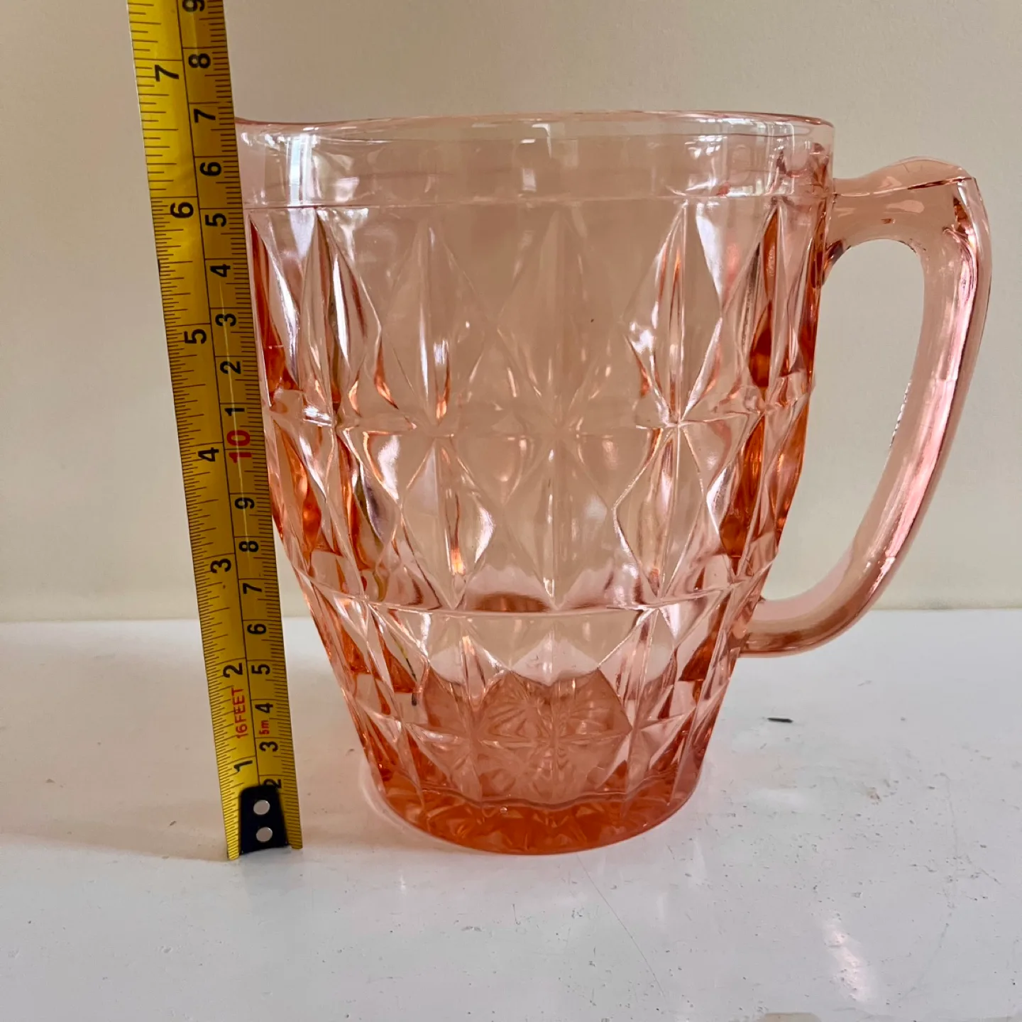 Art Deco Pink Depression Glass Pitcher image indicator(5)