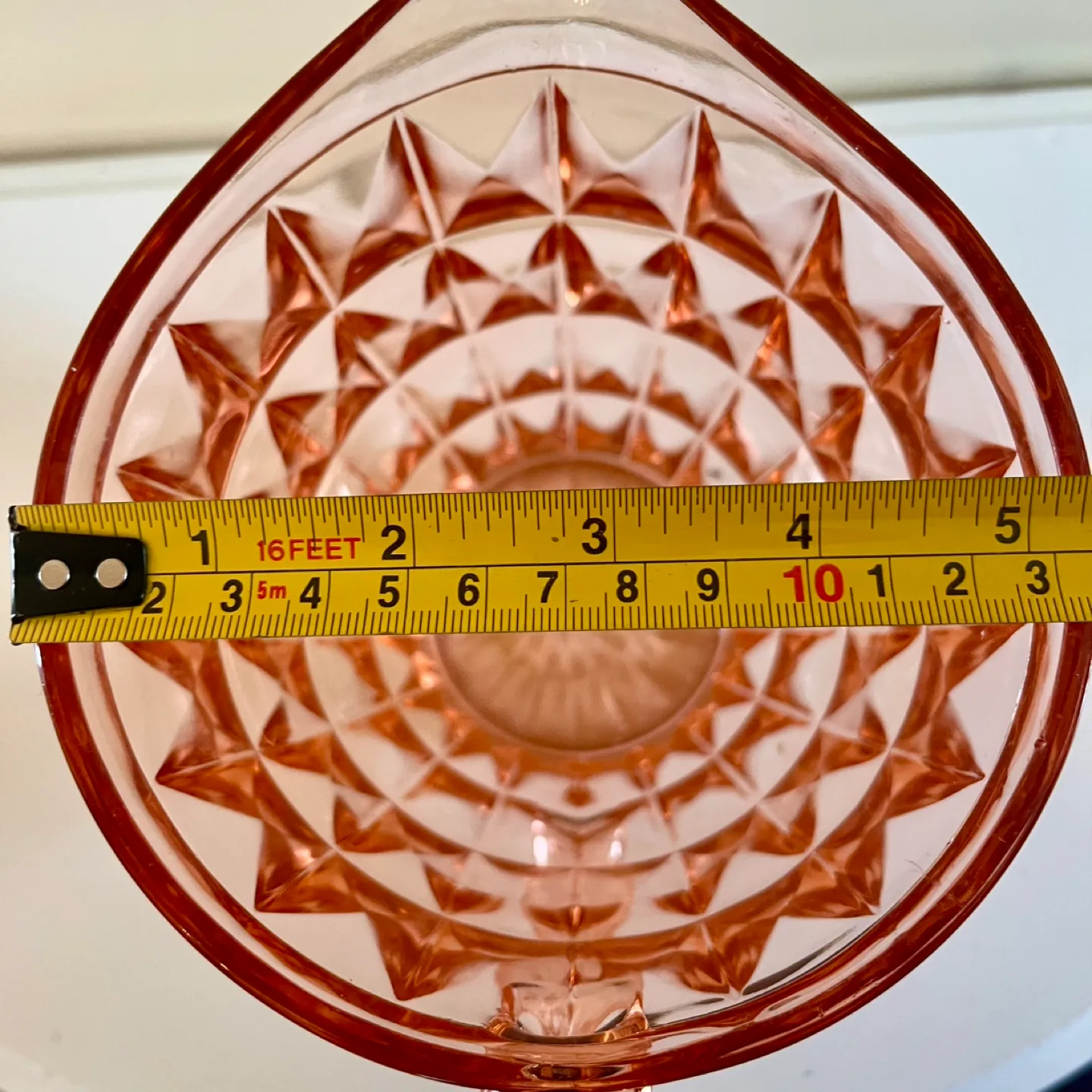Art Deco Pink Depression Glass Pitcher image indicator(4)