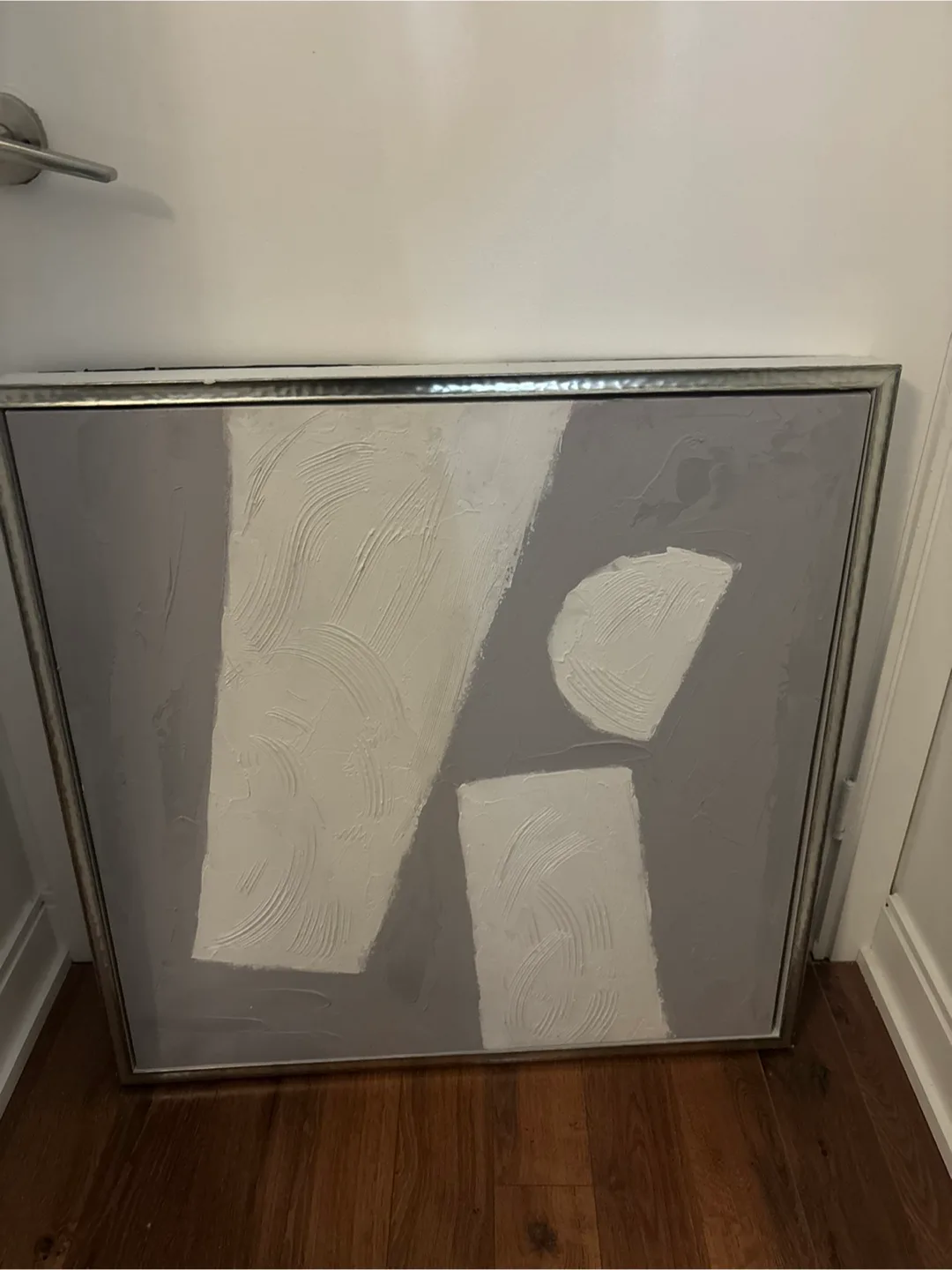 Abstract Grey & White Framed Wall Art thumbnail
