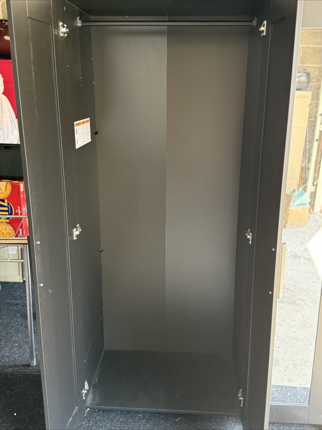 Black Wardrobe with Mirror Door - photo 3