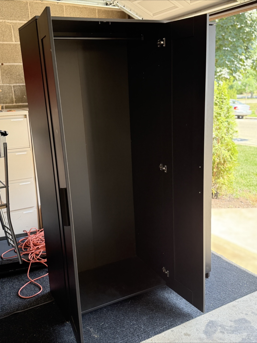 Black Wardrobe with Mirror Door - photo 2