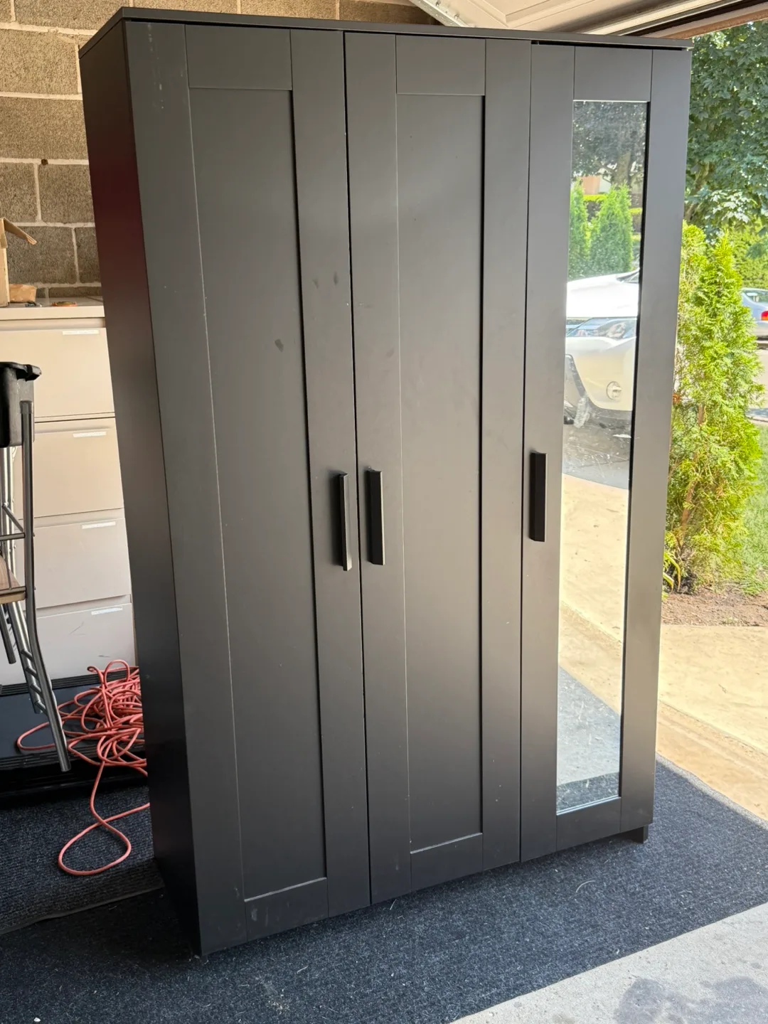 Black Wardrobe with Mirror Door thumbnail