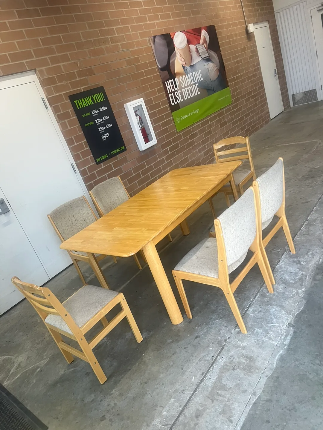 Dining Table with 6 Chairs - Light Wood thumbnail