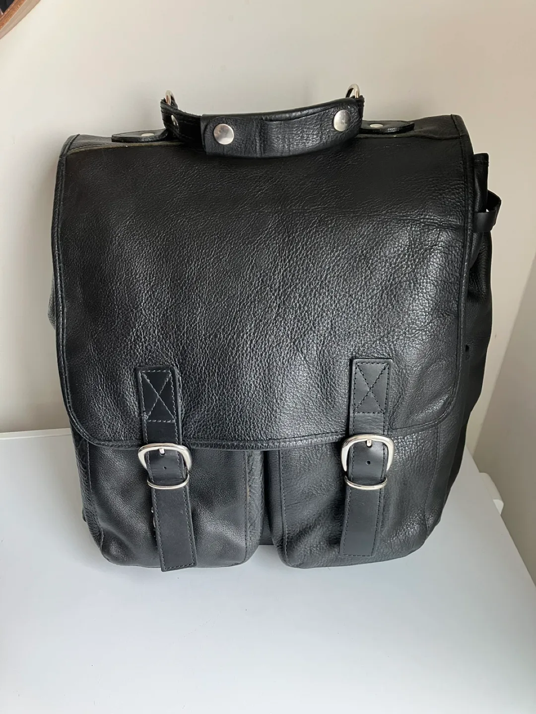 Genuine Leather Made in Canada Black Backpack thumbnail