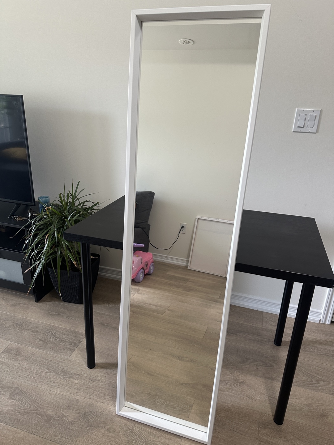 Full Length White Framed Mirror - photo 2