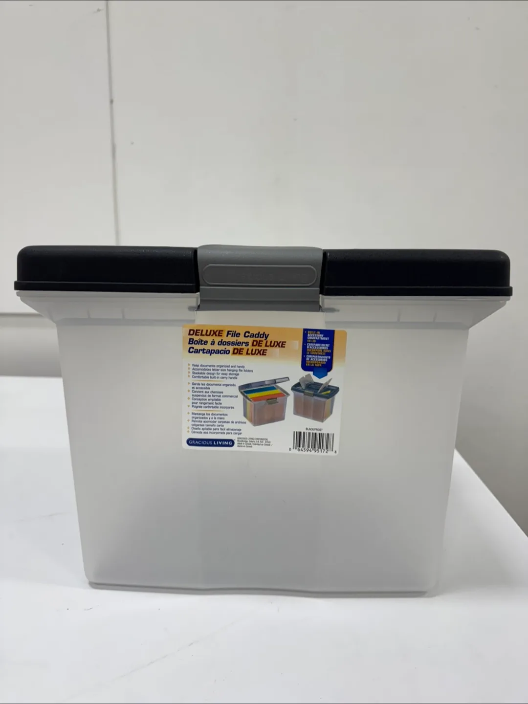 Gracious Living Deluxe File Caddy - Black/Frost thumbnail