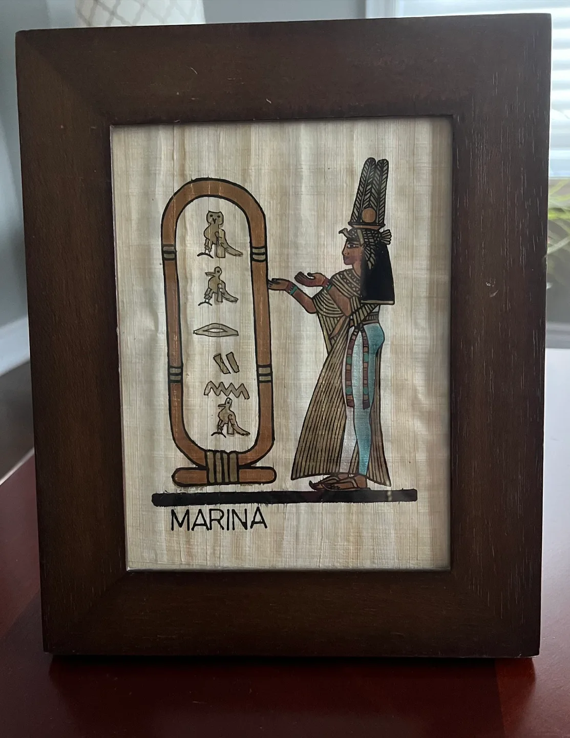 Framed Egyptian Papyrus Art - Marina thumbnail