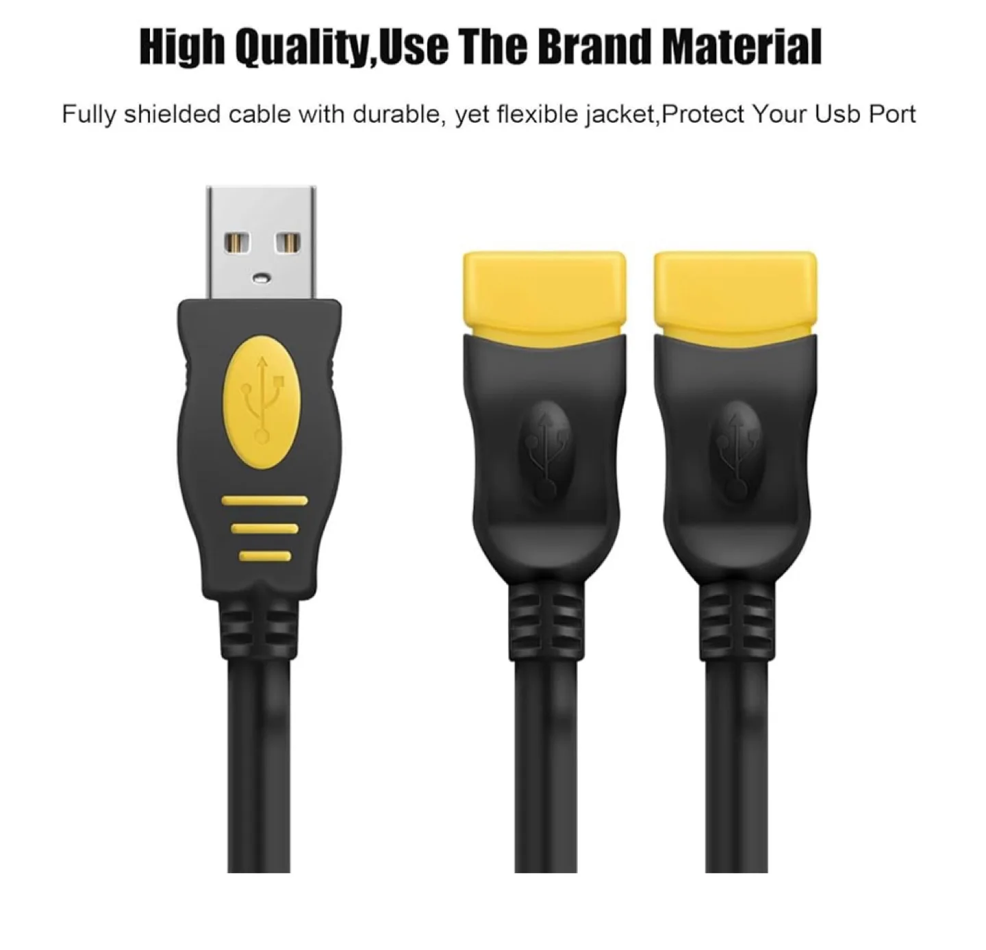 Wishocc USB Splitter 1 male to 2 Female image indicator(2)