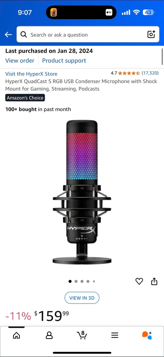 HyperX QuadCast S RGB USB Microphone thumbnail