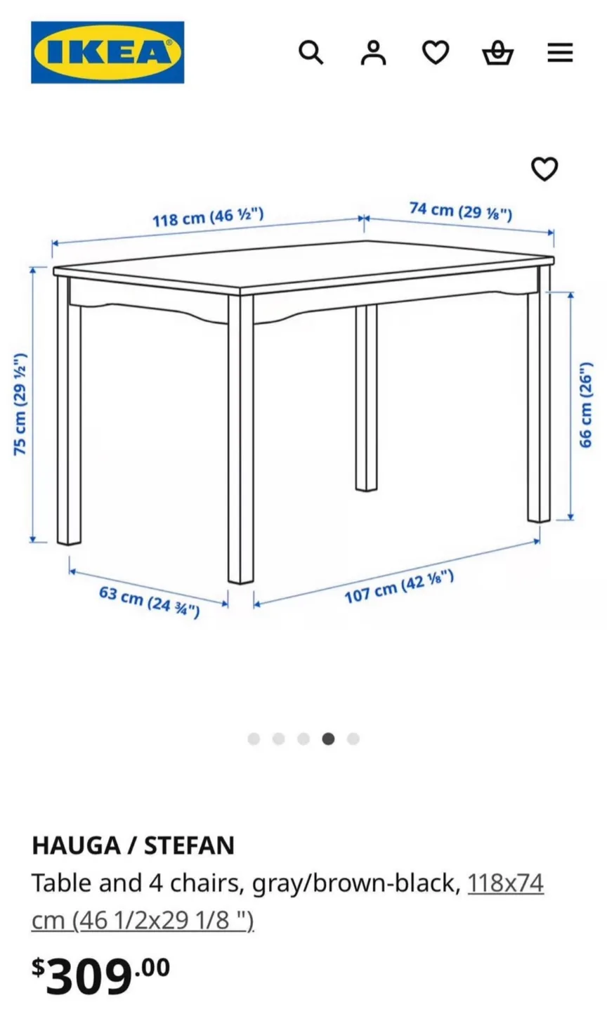 IKEA Hauga / Stefan Table & 4 Chairs image indicator(5)