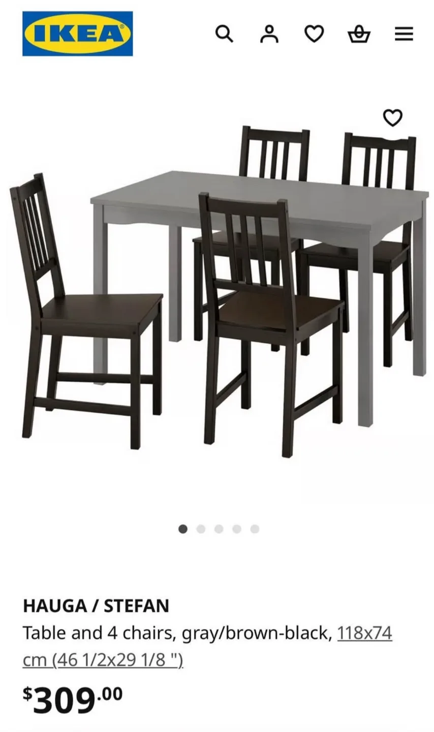 IKEA Hauga / Stefan Table & 4 Chairs image indicator(3)