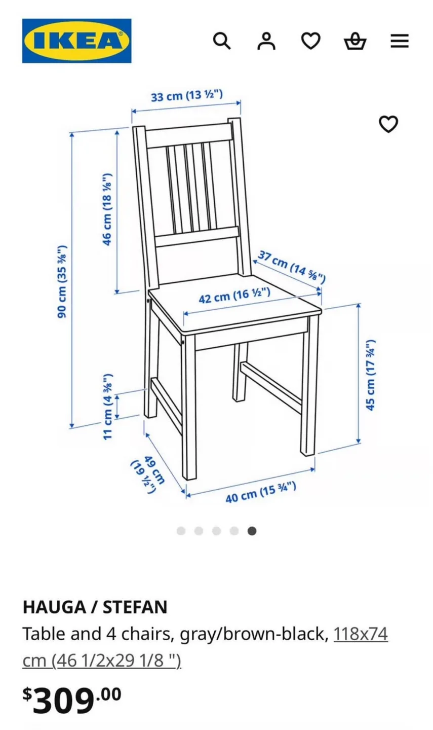 IKEA Hauga / Stefan Table & 4 Chairs image indicator(4)