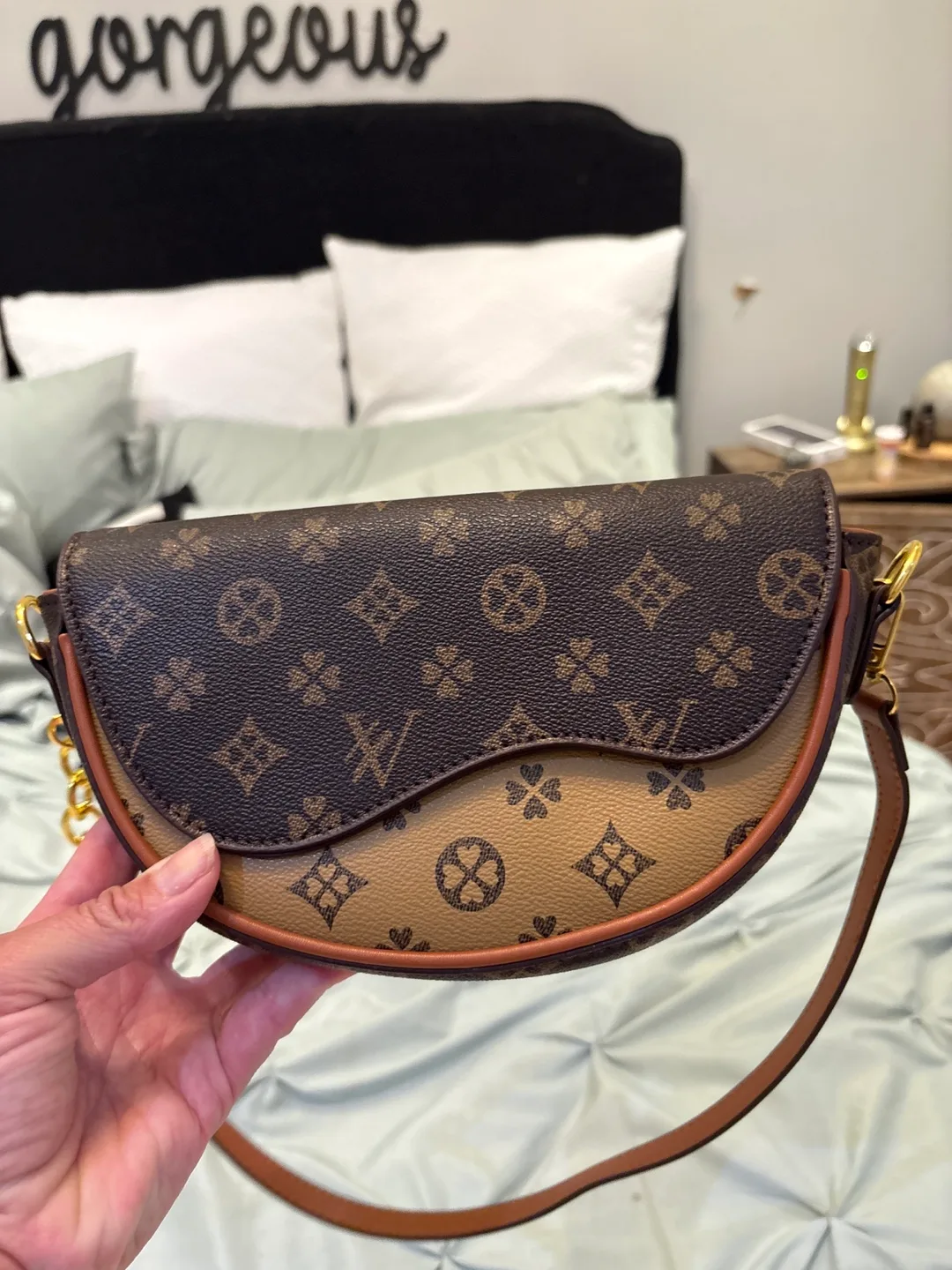 Louis Vuitton Brown Patterned Handbag thumbnail