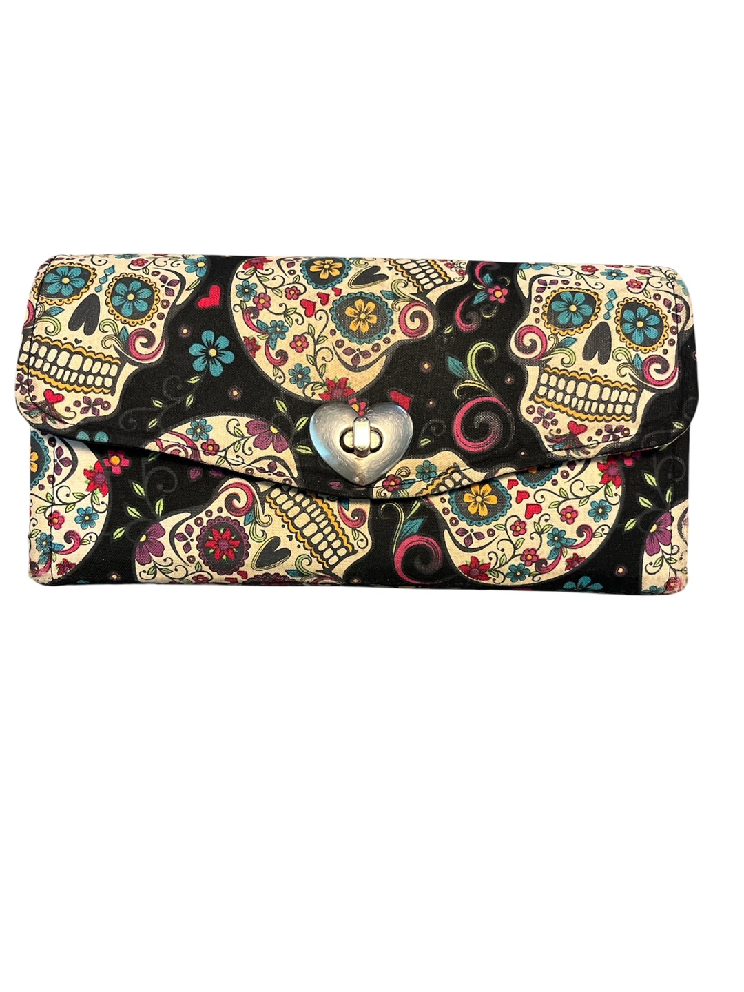 Skull Print Flap Wallet