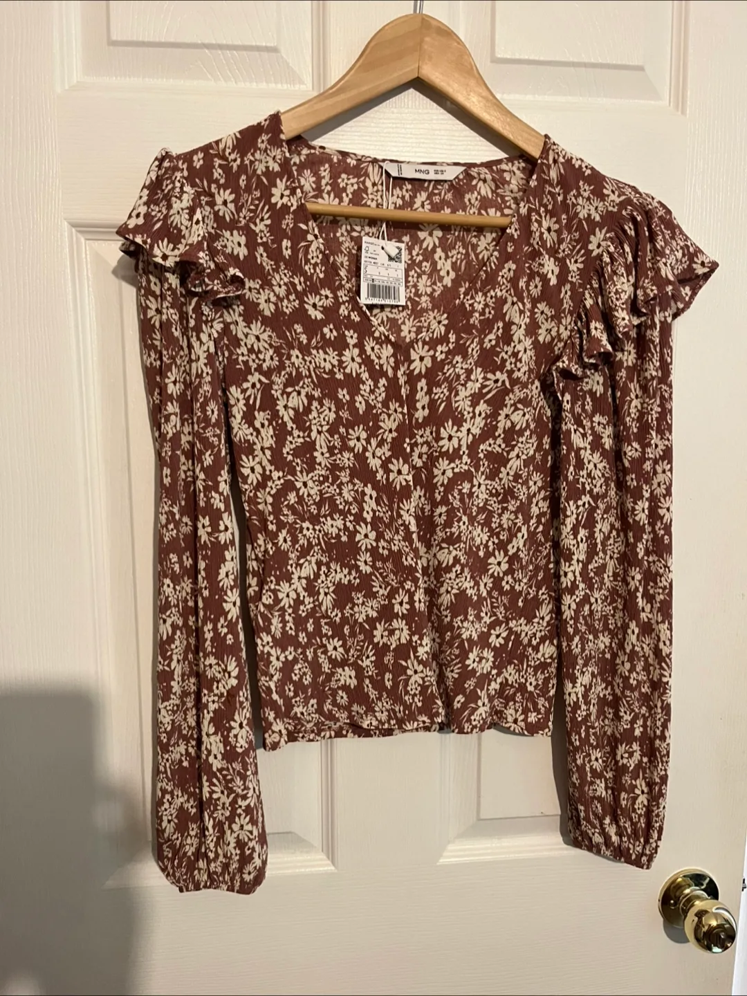 MNG (Mango) Floral Blouse - Size S thumbnail