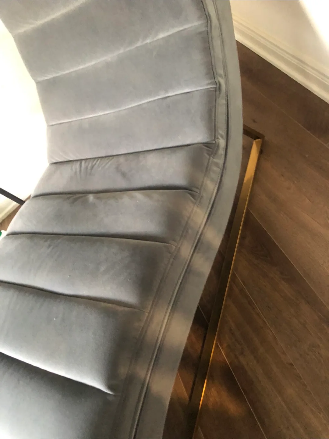 Velvet Chaise Lounge - Grey image indicator(3)