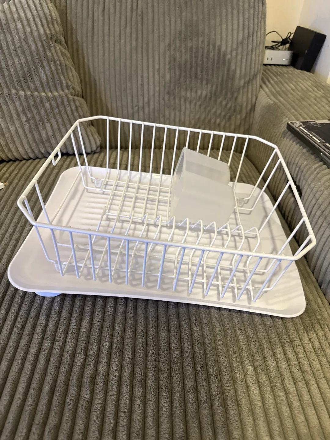White Dish Rack with Tray thumbnail