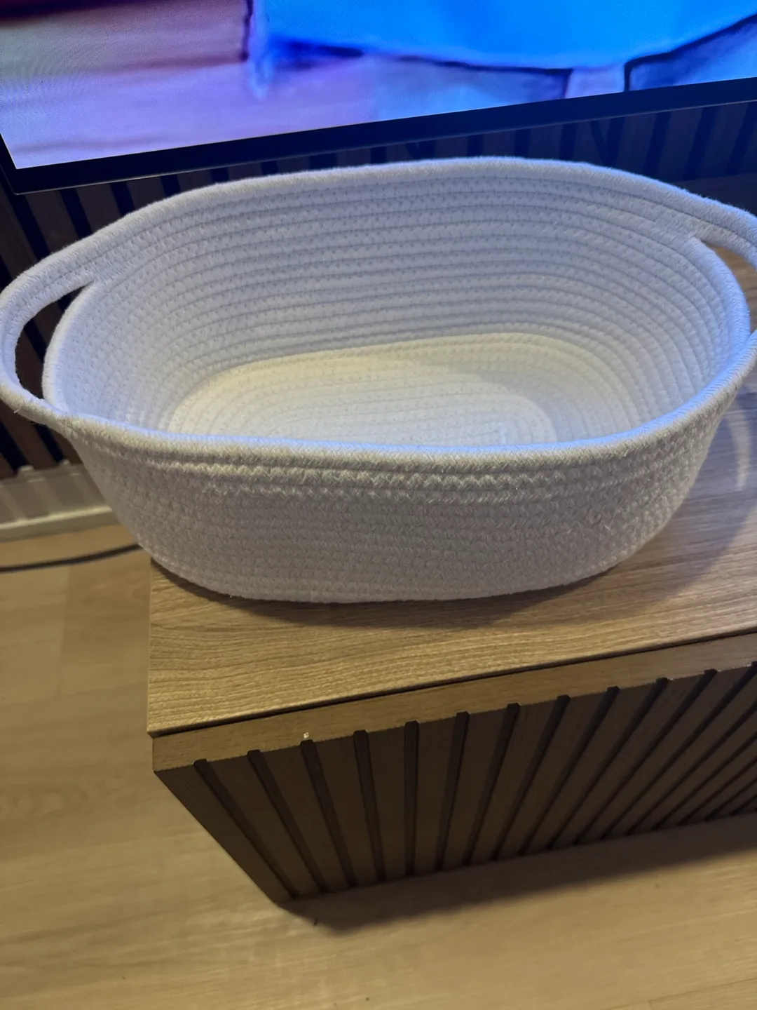 White Woven Storage Basket thumbnail