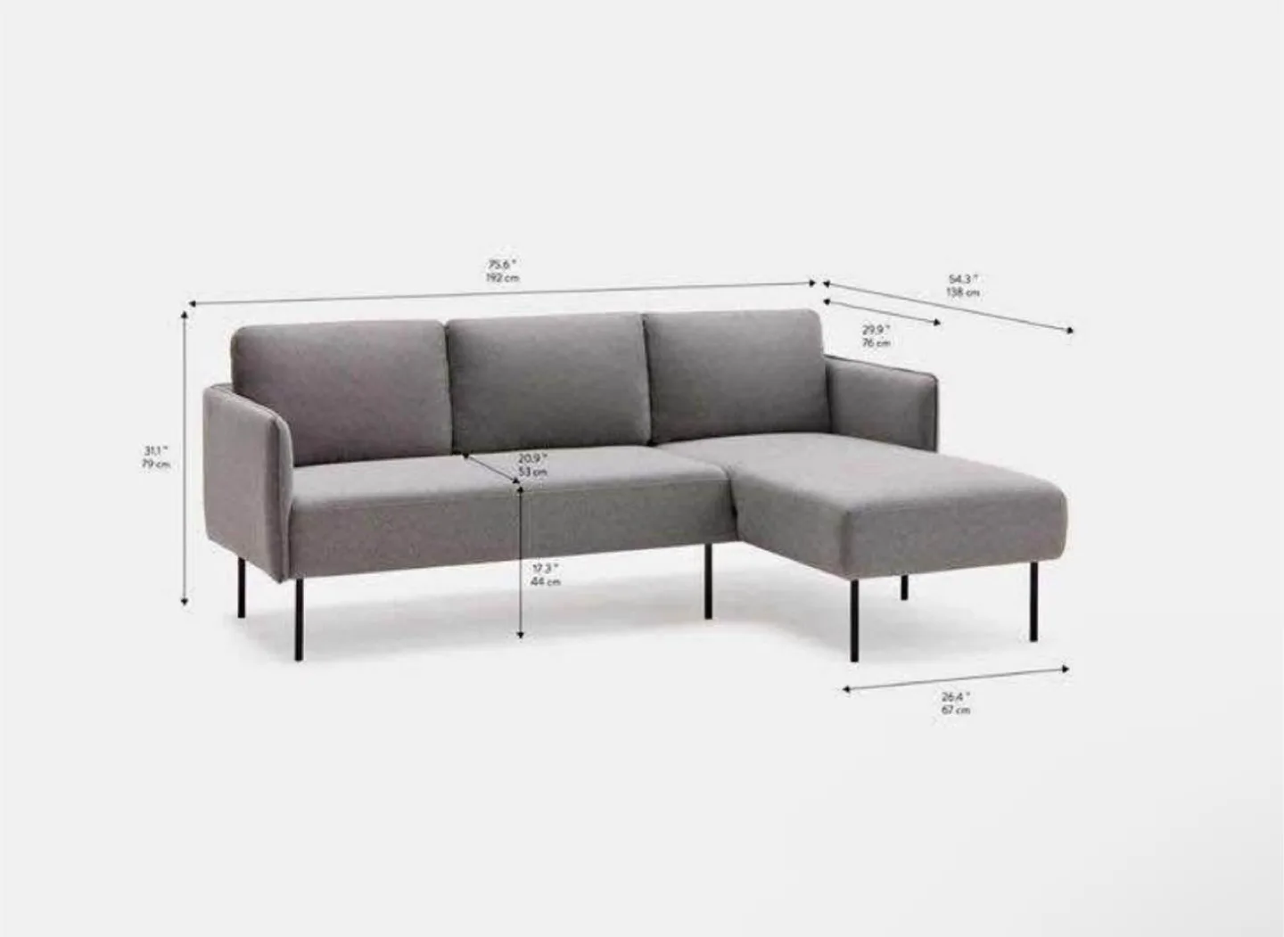 Grey structube Sectional Sofa with Chaise (DELIVERY AVAILABLE) image indicator(5)