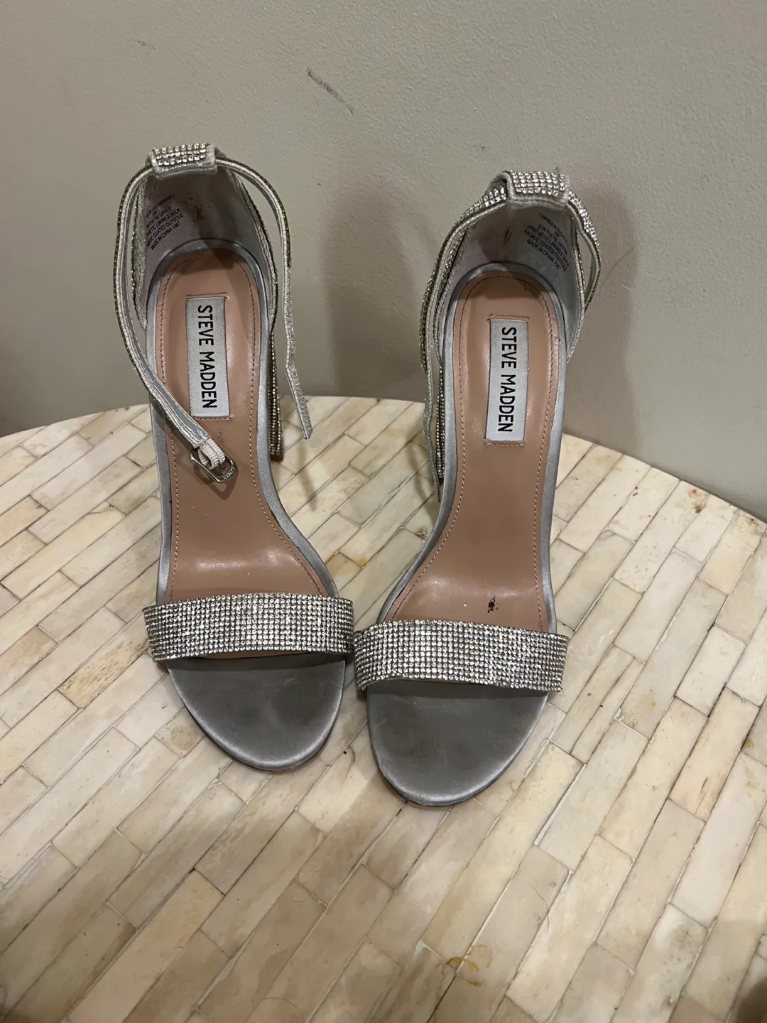 Steve Madden Silver Heels - Size 8 thumbnail