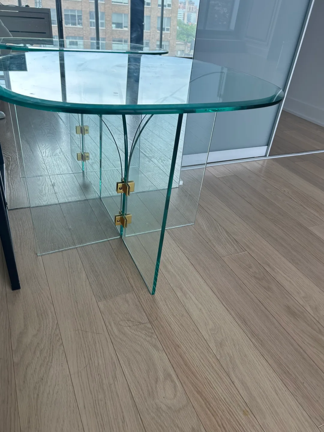 Glass Coffee Table with Unique Base thumbnail