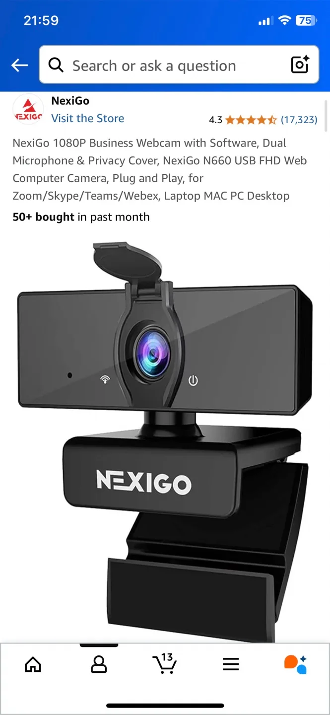 NexiGo 1080P Business Webcam N660 thumbnail
