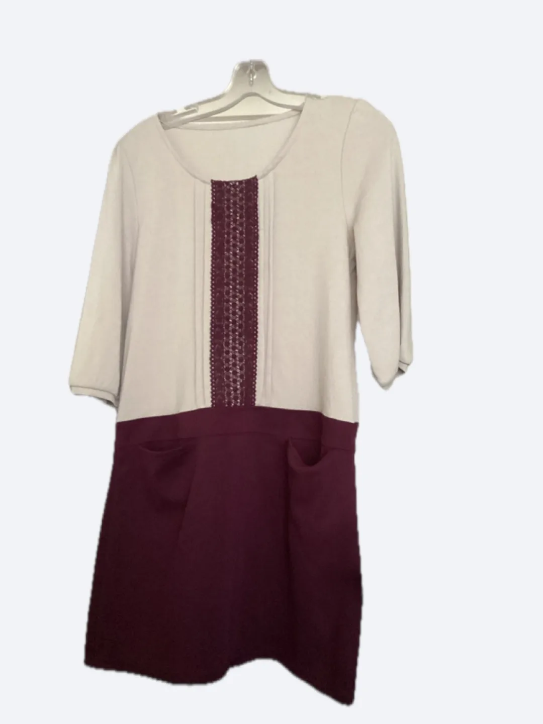Dress - Beige & Burgundy, Size LL thumbnail