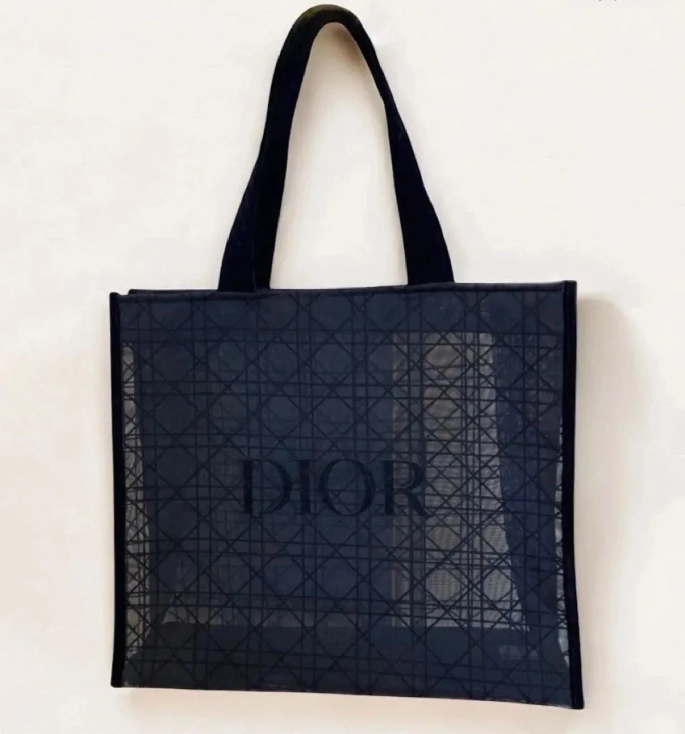 Dior Beauty Mesh Cosmetic Makeup Tote Bag- Black image indicator(2)