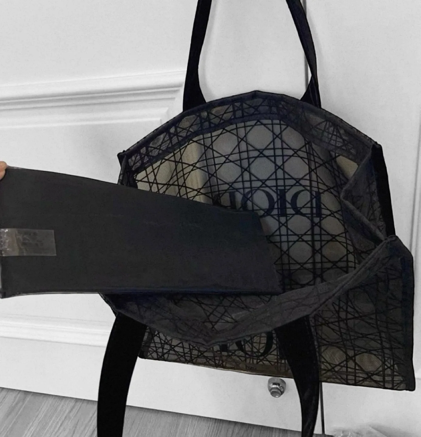 Dior Beauty Mesh Cosmetic Makeup Tote Bag- Black image indicator(3)